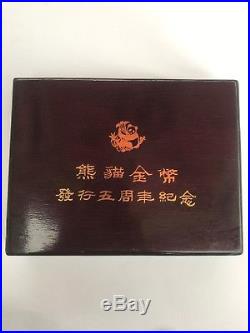 1987 China Silver Panda 1-OZ 10 & 5-OZ 50 Yuan 2 Coin Set Original Box and COA