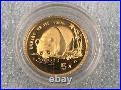 1987 Chinese Gold Proof Panda 5 Coin Set Complete & Original