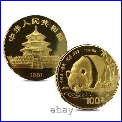 1987 P 1.9 oz Chinese Gold Panda 5-Coin Proof Set (Sealed)
