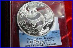 1987 Panda China 2 Coin Silver Proof Set 50 & 10 Yuan. 999 1oz 5oz with COA, authen