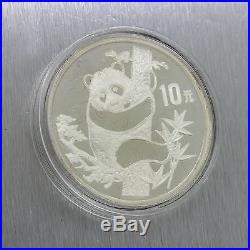 1987 Panda Chinese China Coin Silver Proof Set 50 & 10 Yuan. 999 1oz 5oz with COA