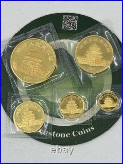 1987 Panda Gold Coins 1.9 Oz Set Shanghai Mint Sealed Original Packaging
