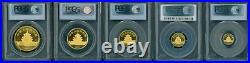 1987-S 5-COIN 100Y 50Y 25Y 10Y 5Y YUAN Yn GOLD SET CHINESE PANDA PCGS MS69 CHINA