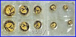 1987 Y Gold China 3.8 Oz Pandas 2 Shenyang Mint Sets Sealed 10 Coin Sheet's