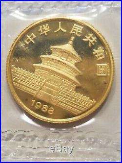 1988 1/4 oz Chinese Gold Panda 25 Yuan BU (Sealed) Set of 4 coins