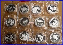 1988-1999 12 pcs complete set of piefort silver lunar coins