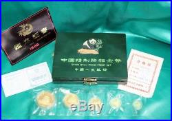 1988 China Five Coin Proof Gold Set With All Original Government Packaging
