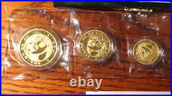 1988 China GOLD PANDA 5 COIN PROOF SET WITH DISPLAY & OUTER BOX BUY IT NOW
