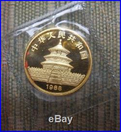 1988 China Gold Panda BU Set (5 Coins) original sealed government packaging