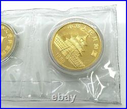 1988 China Yuan Panda 5 Piece. 999 Fine Pure Gold Proof Coin Set 1/20th-1 Oz