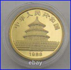 1988 China Yuan Panda 5 Piece. 999 Fine Pure Gold Proof Coin Set 1/20th to 1 Oz