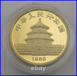 1988 China Yuan Panda 5 Piece. 999 Fine Pure Gold Proof Coin Set 1/20th to 1 Oz