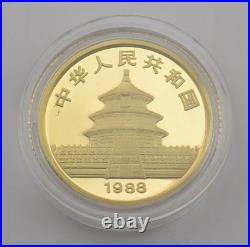 1988 China Yuan Panda 5 Piece. 999 Fine Pure Gold Proof Coin Set 1/20th to 1 Oz