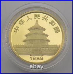 1988 China Yuan Panda 5 Piece. 999 Fine Pure Gold Proof Coin Set 1/20th to 1 Oz