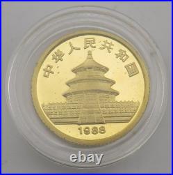 1988 China Yuan Panda 5 Piece. 999 Fine Pure Gold Proof Coin Set 1/20th to 1 Oz