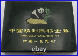 1988 China Yuan Panda 5 Piece. 999 Fine Pure Gold Proof Coin Set 1/20th to 1 Oz