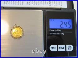 1988 Chinese Panda 5 Yuan Gold Coin. 999 Fine with a Gold Bezel Set Pendant