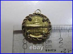 1988 Chinese Panda 5 Yuan Gold Coin. 999 Fine with a Gold Bezel Set Pendant