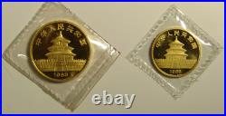 1988 Gold Proof Chinese Panda 4-coin set