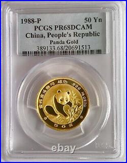 1988-P China, People's Republic Panda Proof Gold 5 COIN Set PCGS PR65 PR69