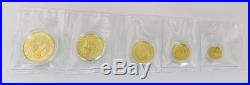 1988 Proof Panda 5 Coin Set China Sealed OMP Strip Box COA 1.9 Oz Gold