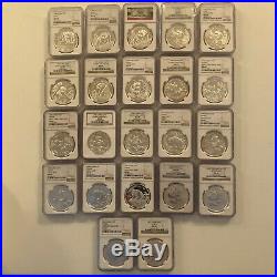 1989-2019 S10Y PANDA Set of 45 Coins (1989-2001, 22 MS69s) (2002-2019 23 MS70s)