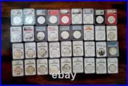 1989-2024,36 OZ SILVER PANDA 36 Awesome Panda Silver Coins