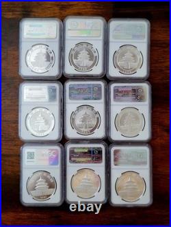 1989-2024,36 OZ SILVER PANDA 36 Awesome Panda Silver Coins