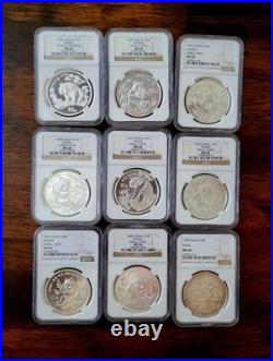 1989-2024,36 OZ SILVER PANDA 36 Awesome Panda Silver Coins