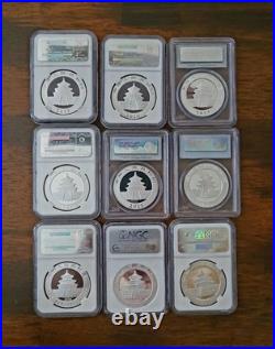 1989-2024,36 OZ SILVER PANDA 36 Awesome Panda Silver Coins