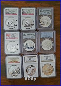1989-2024,36 OZ SILVER PANDA 36 Awesome Panda Silver Coins