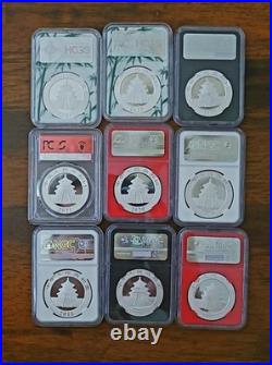1989-2024,36 OZ SILVER PANDA 36 Awesome Panda Silver Coins