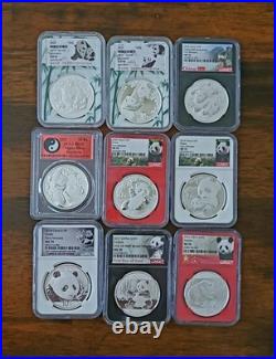 1989-2024,36 OZ SILVER PANDA 36 Awesome Panda Silver Coins