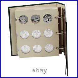 1989 2025 Chinese Panda. 999 Fine Silver Bullion Rounds Set of 37 in Binder