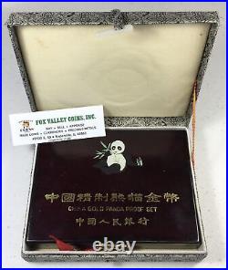 1989 CHINESE 5-COIN GOLD PANDA PROOF SET COMPLETE OGP WithCOA IN MINT CONDITION