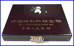 1989 CHINESE 5-COIN GOLD PANDA PROOF SET COMPLETE OGP WithCOA IN MINT CONDITION