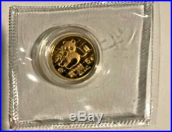 1989 China 1.90 Oz Gold Panda 5-coin Proof Set Original Box & Coa Free Shipping