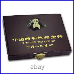 1989 China 5-Coin Gold Panda Proof Set (withBox & COA)