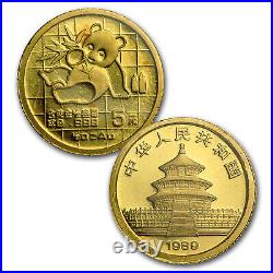 1989 China 5-Coin Gold Panda Set BU SKU #14592