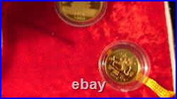 1989 China GOLD PANDA 5 COIN PROOF SET WITH DISPLAY COA & OUTER BOX BUY IT NOW