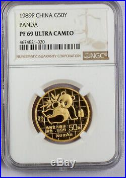 1989 China Proof Gold Panda 5 Coin Set Ngc Pr 69