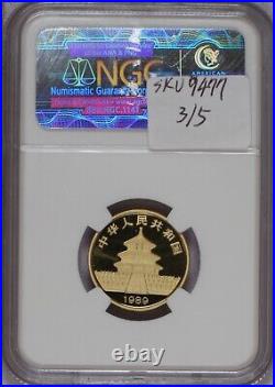 1989-P Gold Panda 5 Coin Set NGC PF69 Ultra Cameo