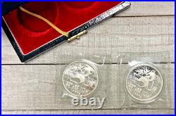 1989 Two-Coin Set 10 Yuan Silver Chinese Panda Coins in original packaging & COA