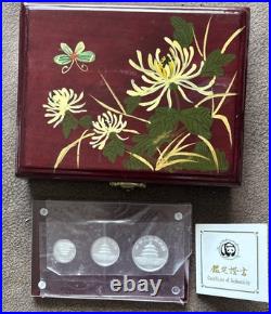 1990 CHINA Platinum Panda 3 Coin Proof Set with COA & BOX! LIMITED EDITION of 2500