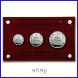 1990 China 3-Coin Platinum Panda Proof Set (withbox & COA)