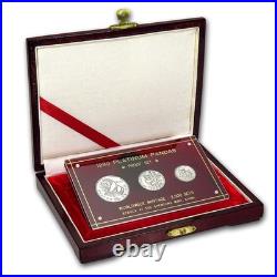 1990 China 3-Coin Platinum Panda Proof Set (withbox & COA)