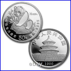 1990 China 3-Coin Platinum Panda Proof Set (withbox & COA)
