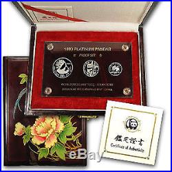 1990 China 3-Coin Platinum Panda Proof Set (withbox & COA) SKU#58112