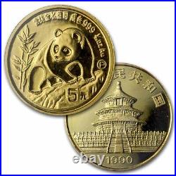1990 China 5-Coin Gold Panda Proof Set (Sealed, In Capsules)