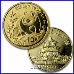 1990 China 5-Coin Gold Panda Proof Set (Sealed, In Capsules) SKU#221536